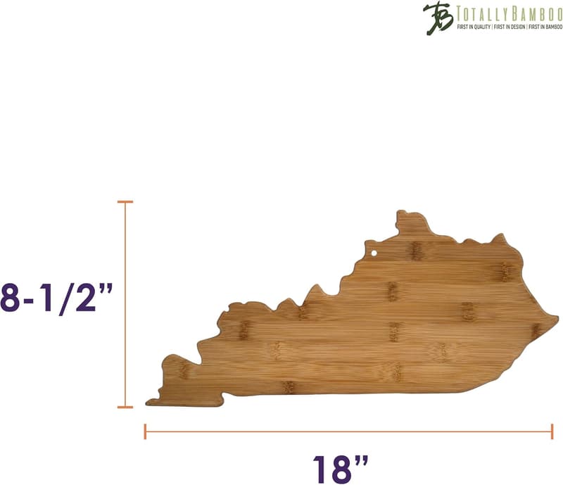 Kentucky State Shaped Cutting Board in Natural Bamboo