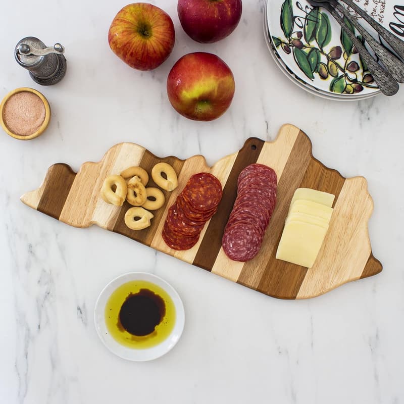 Kentucky State Shaped Bamboo Cutting Board & Serving Platter