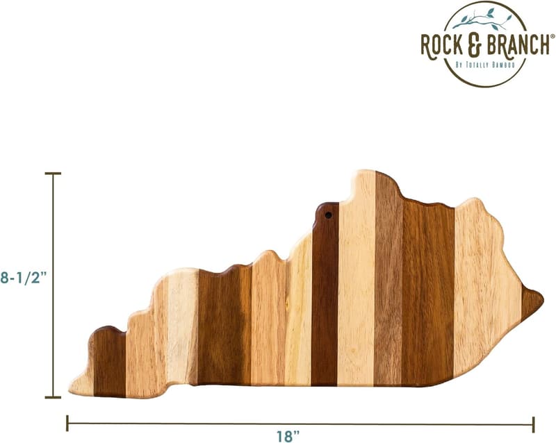 Kentucky State Shaped Bamboo Cutting Board & Serving Platter