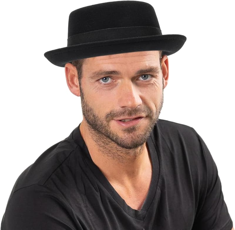 Vintage Wool Pork Pie Hat for Men and Women