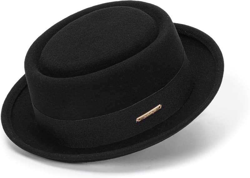 Vintage Wool Pork Pie Hat for Men and Women