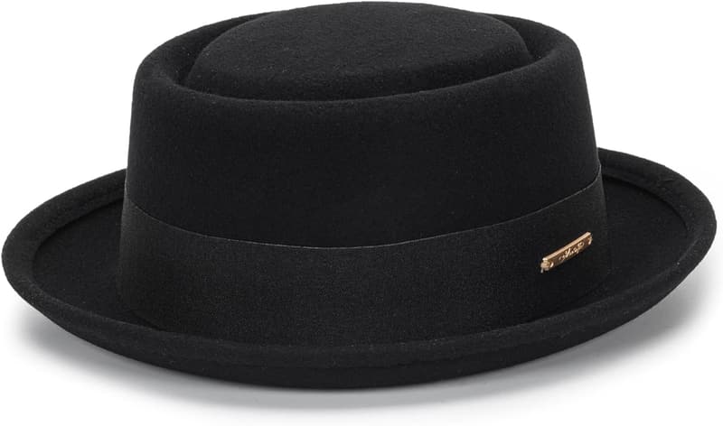 Vintage Wool Pork Pie Hat for Men and Women