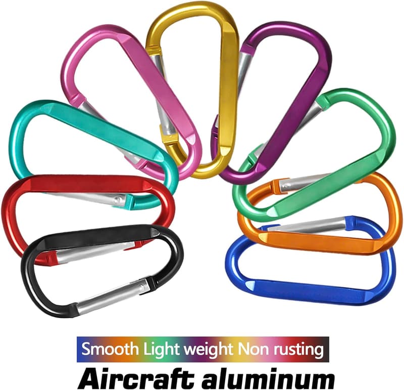 12PCS Aluminum Carabiner Keychain Clips - 3