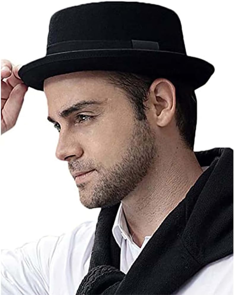 Men's Brown Wool Felt Pork Pie Hat - Classic Fedora