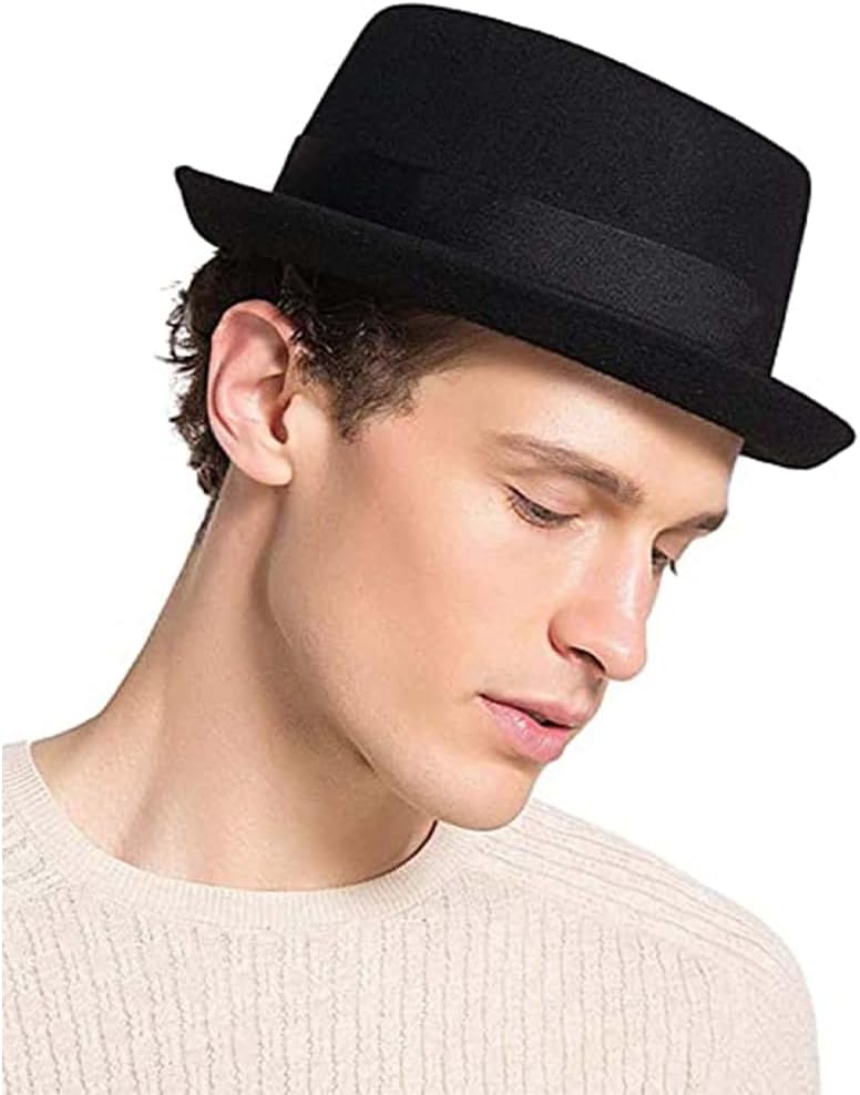 Men's Brown Wool Felt Pork Pie Hat - Classic Fedora