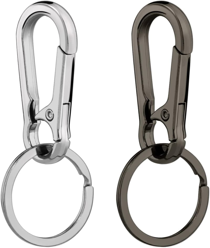 Metal Keychain Organizer - 2-Piece Key Ring Set for Home & Car