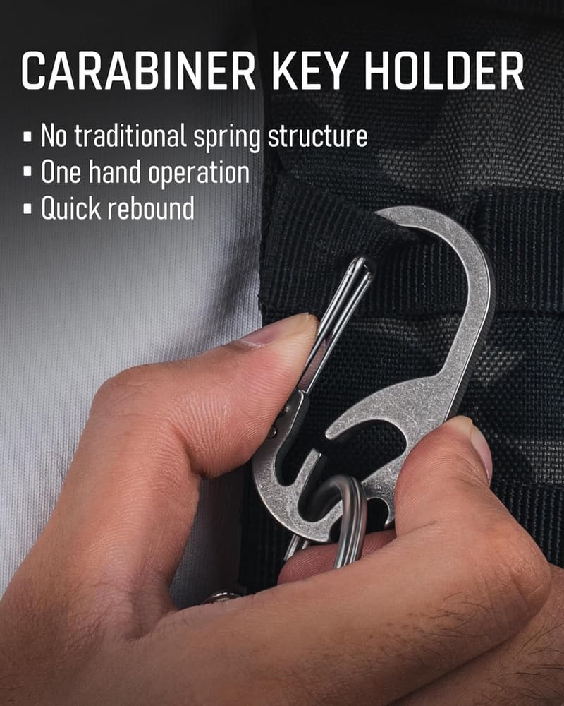Titanium Carabiner Keychain Clip with Bottle Opener for All