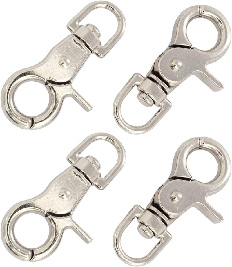4pcs Zinc Alloy Key Chain Snap Hooks for Pet Leashes and Cages