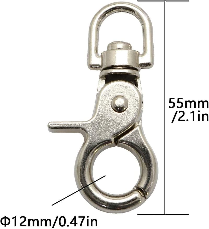 4pcs Zinc Alloy Key Chain Snap Hooks for Pet Leashes and Cages