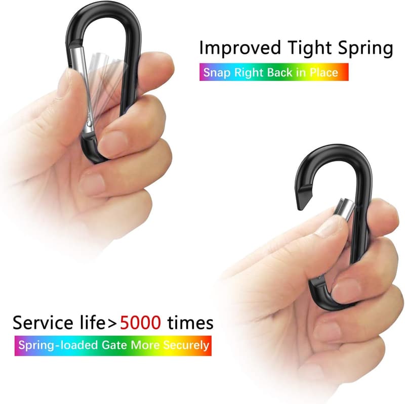 Aluminum Carabiner Clips - Set of 10 for Keychains