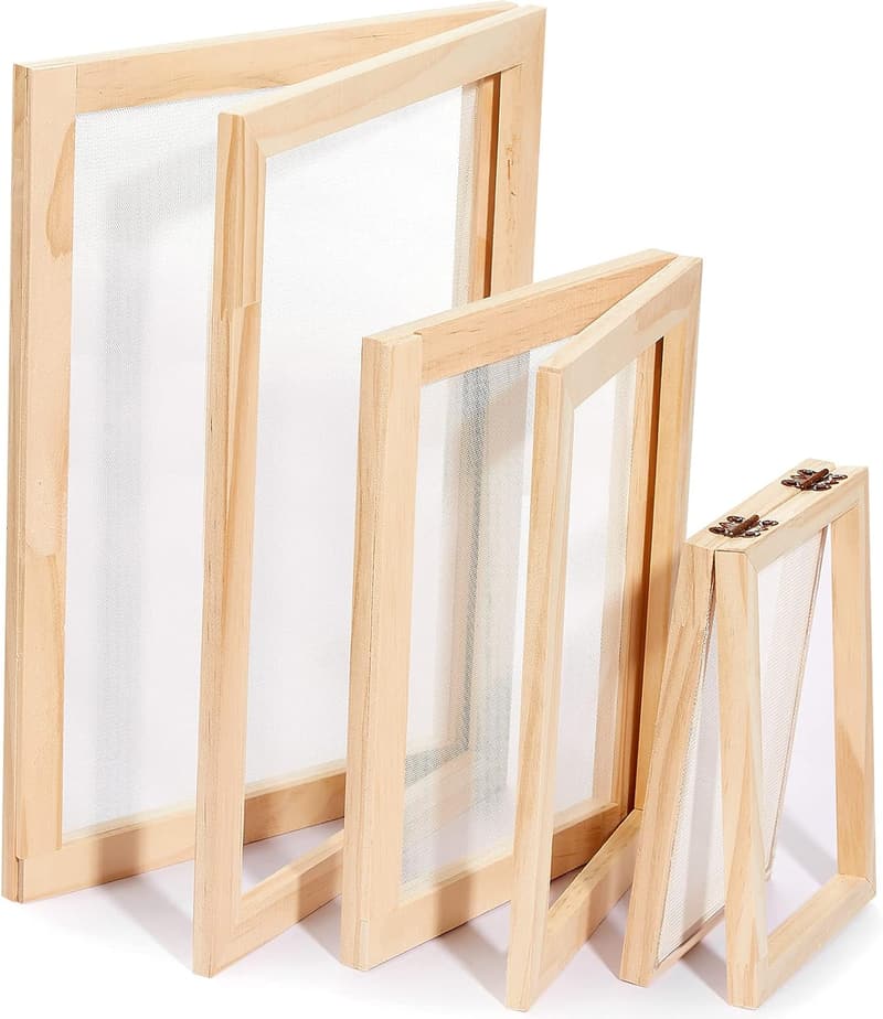 DIY Wooden Paper Making Kit with Molds (A4, A5, A6)