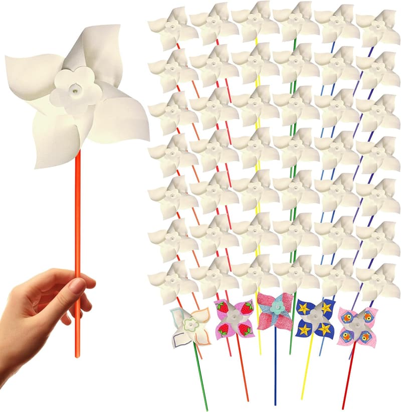 Patriotic DIY Pinwheels Craft Kit for Kids - 24 Pack
