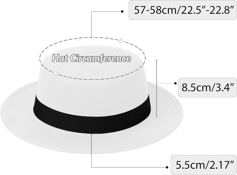 Classic Fedora Hat - Wide Brim Felt for Men & Women