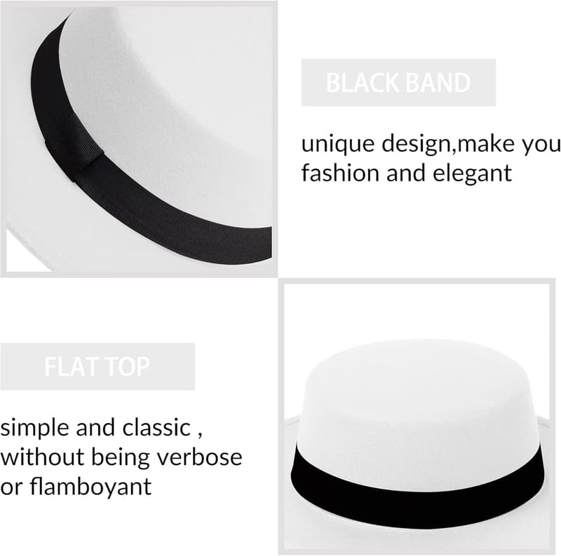 Classic Fedora Hat - Wide Brim Felt for Men & Women