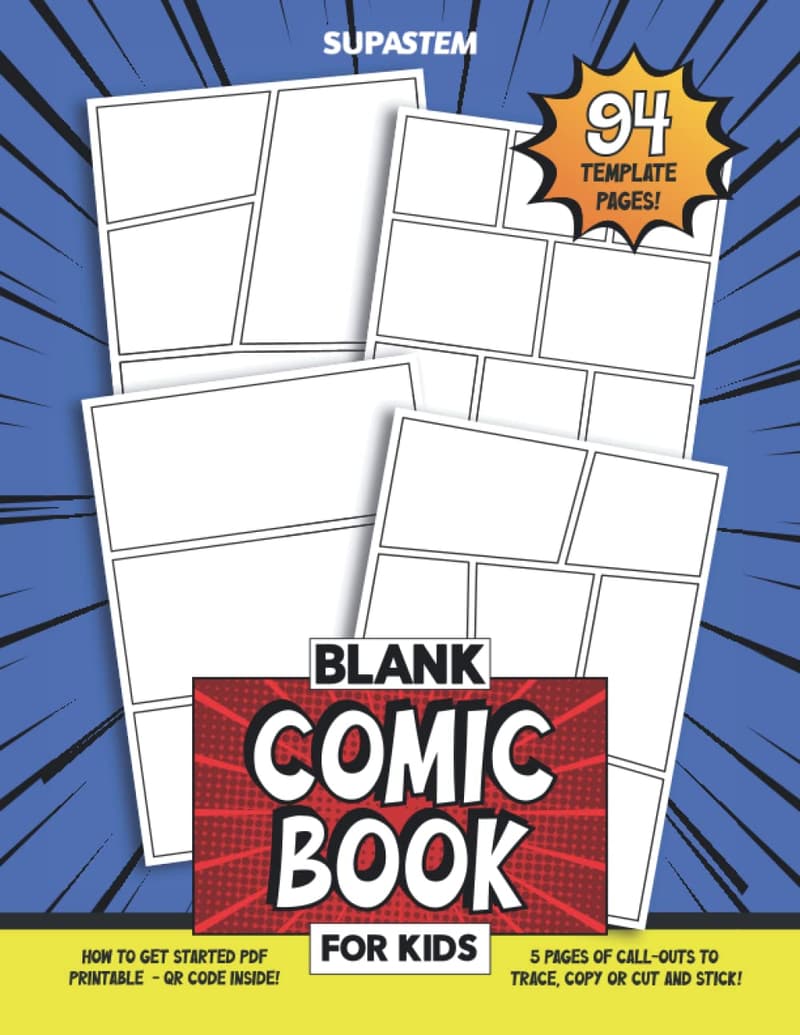 Kids' Blank Comic Book: 94 Pages for Creating Manga & Comics