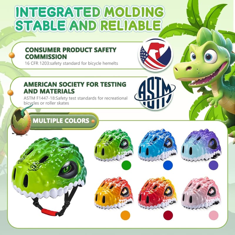 Adjustable 3D Kids Bike Helmet for Boys and Girls