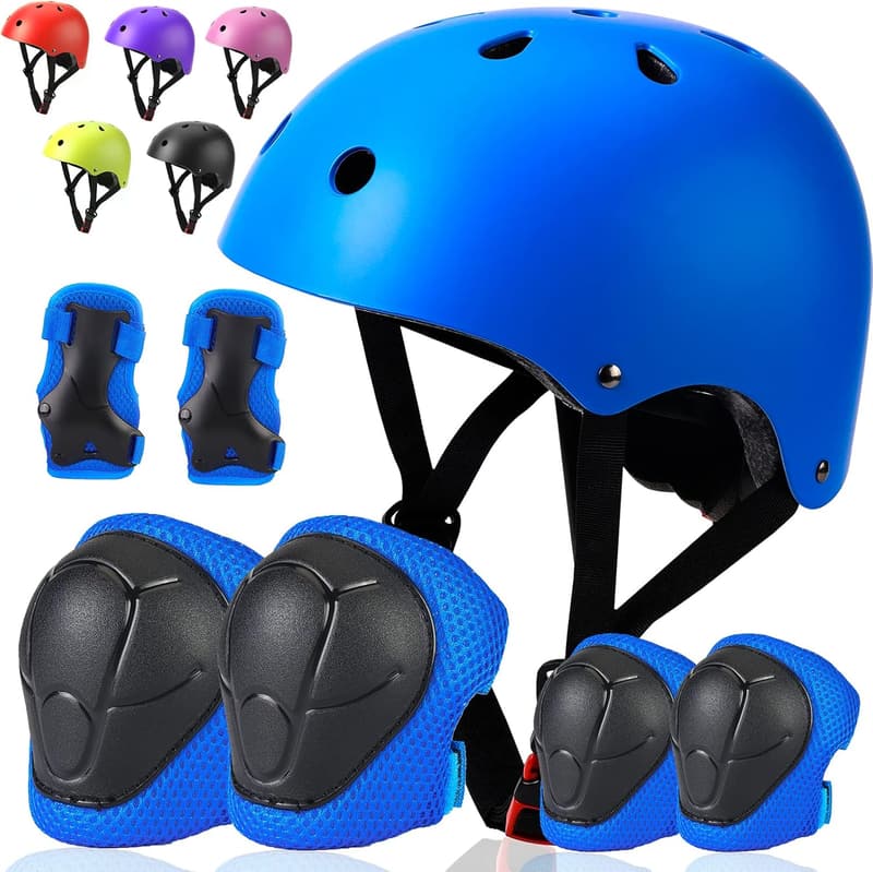 Toddler Bike Helmet Set with Knee, Elbow Pads & Wrist Guards