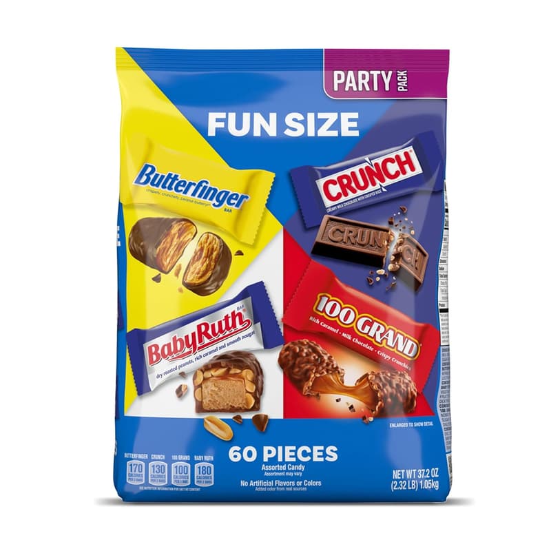 Assorted Fun Size Chocolate Bars, 60-Pack Variety