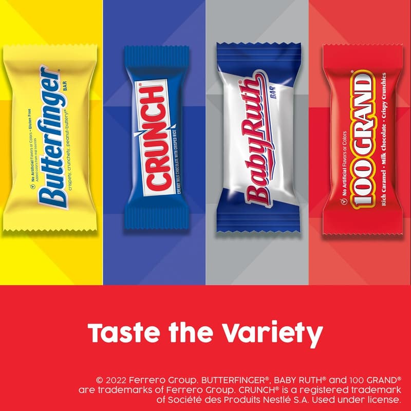 Assorted Fun Size Chocolate Bars, 60-Pack Variety