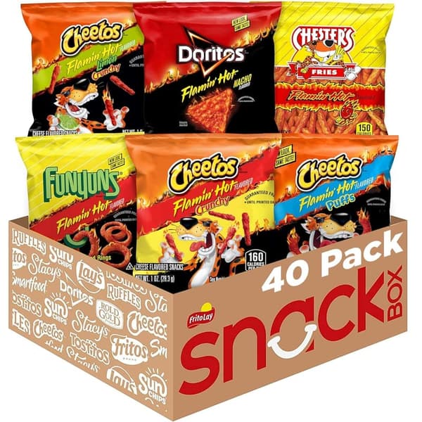 Frito Lay Flamin' Hot Snack Variety Pack, 40 Count