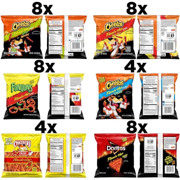Frito Lay Flamin' Hot Snack Variety Pack, 40 Count