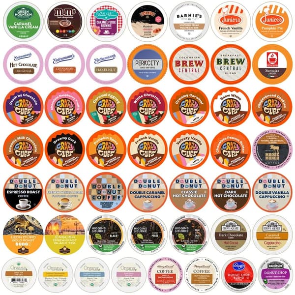 Coffee, Tea & Hot Chocolate Variety Pack for Keurig - 50 Count