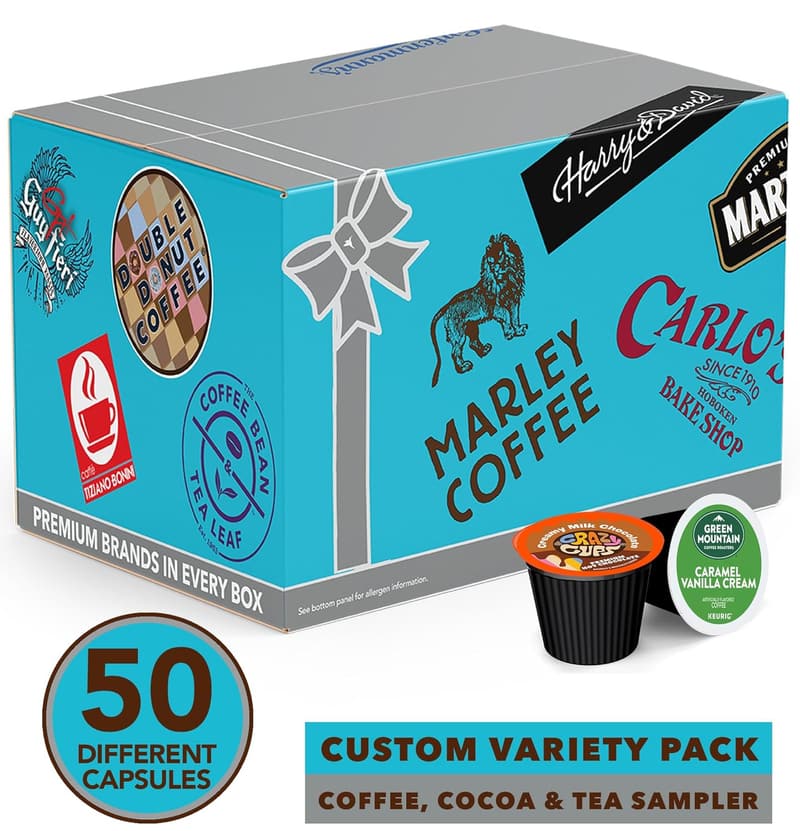 Coffee, Tea & Hot Chocolate Variety Pack for Keurig - 50 Count