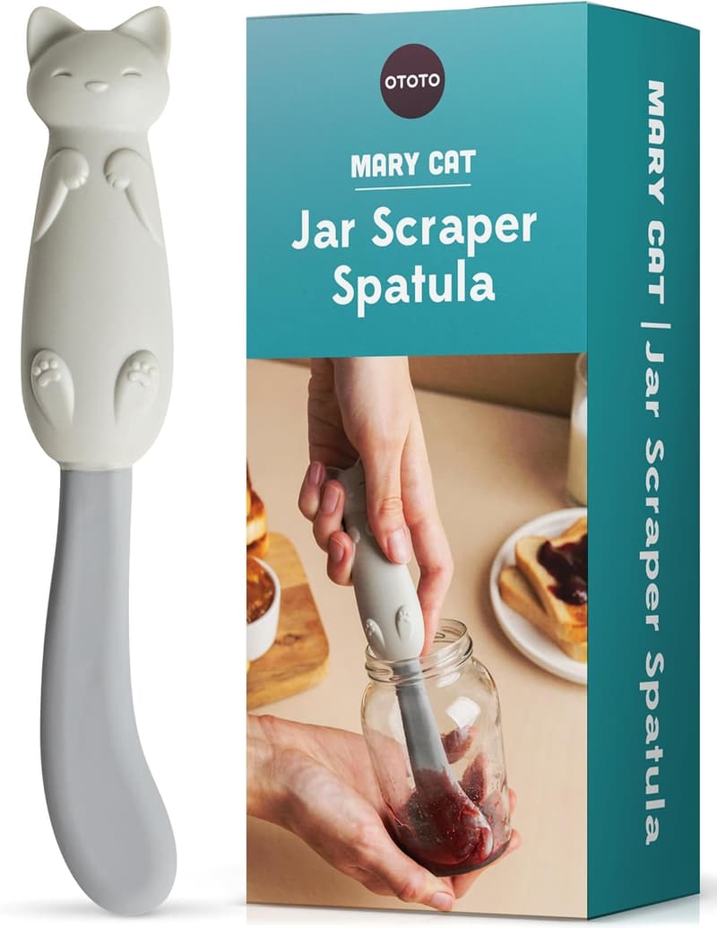 Cute Silicone Jar Scraper Spatula - BPA-Free Kitchen Gadget