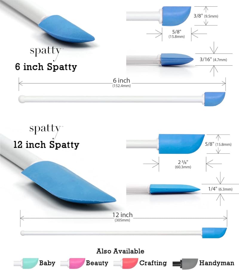 Blue Spatula Set for Cooks – 6 & 12 Inch Jar Scrapers