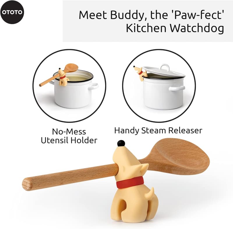 OTOTO Funny Spoon Holder - Unique Kitchen Spoon Rest