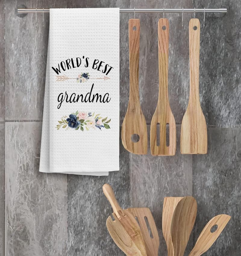 World's Best Grandma Floral Kitchen Towels - 16