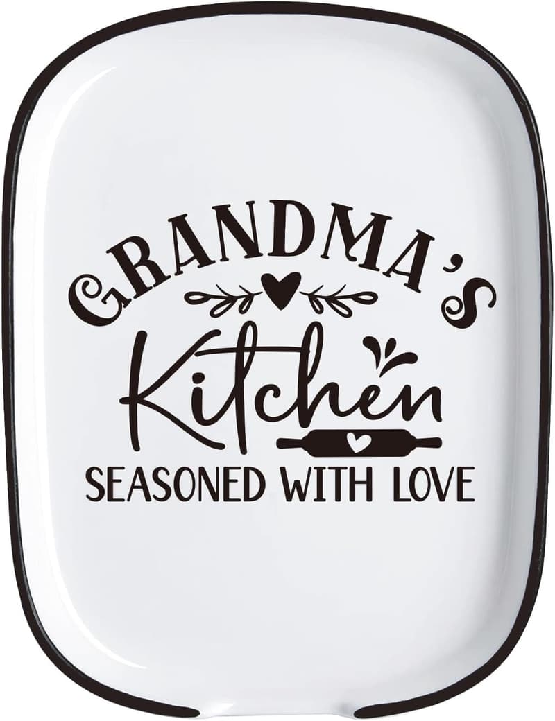 Mother's Day Ceramic Spoon Rest - Heat-Resistant for Grandma