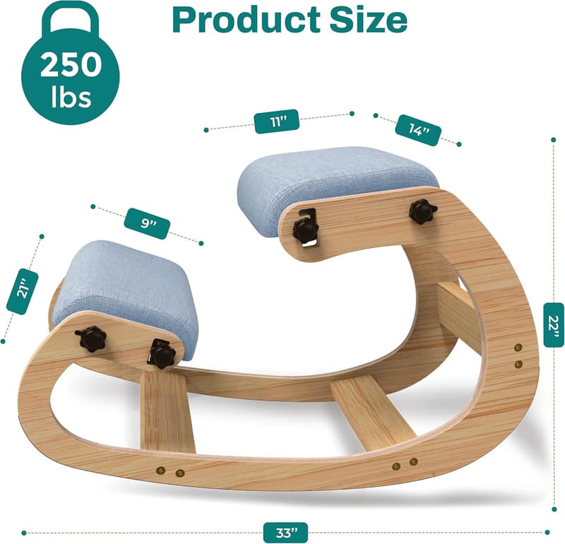 Ergonomic Kneeling Chair for Posture Correction and Back Support