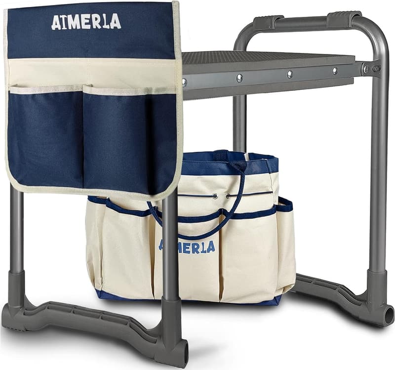 Portable Foldable Garden Kneeler Seat with Tool Bags - Gifts for Parents