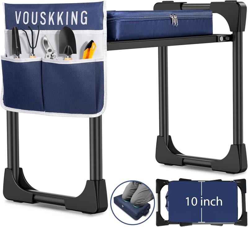 Heavy-Duty Foldable Garden Kneeler with Tool Bag