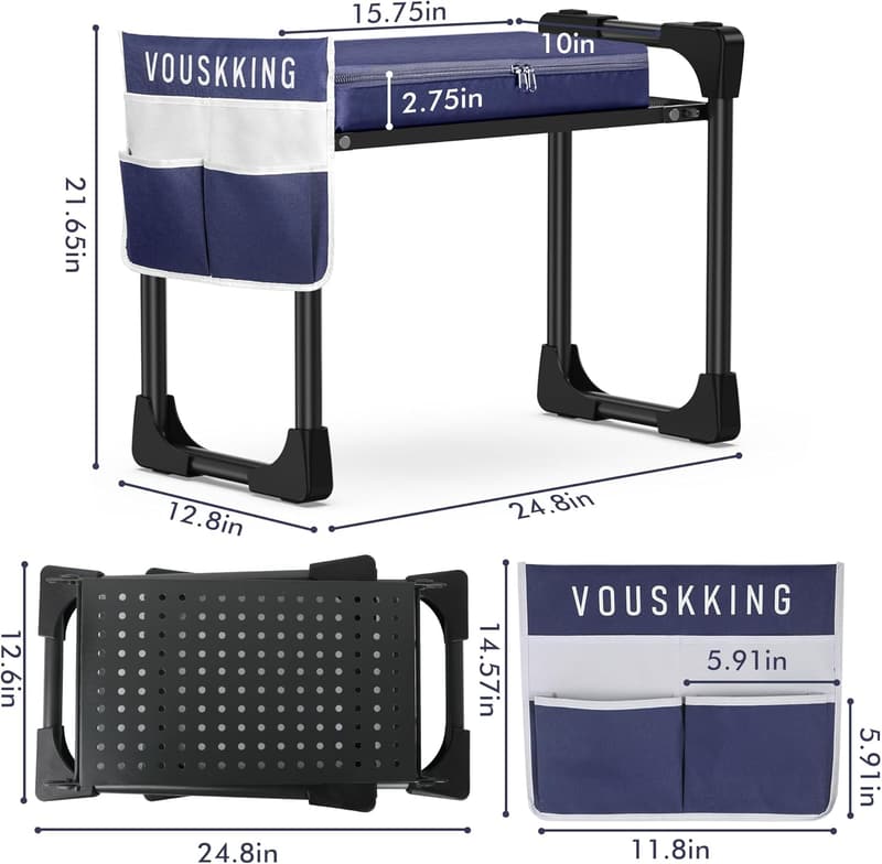 Heavy-Duty Foldable Garden Kneeler with Tool Bag