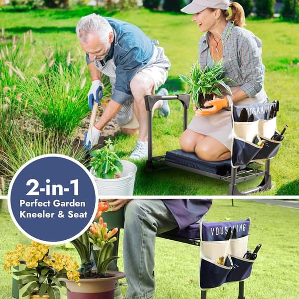 Heavy-Duty Foldable Garden Kneeler with Tool Bag