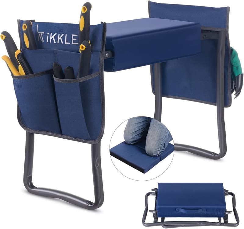 Upgraded Garden Kneeler and Seat with Detachable Pad and Tool Pouches