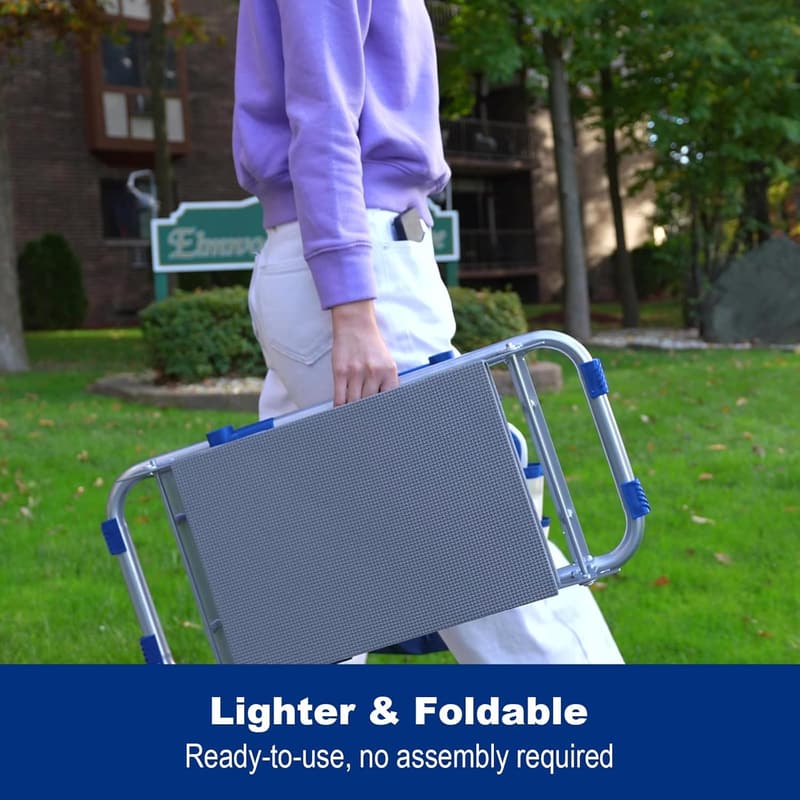 Heavy-Duty Foldable Garden Kneeler with Tool Bags and Pad