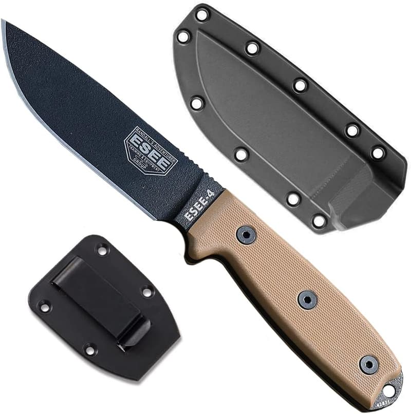 ESEE 4P Survival Knife - Durable Fixed Blade with Sheath