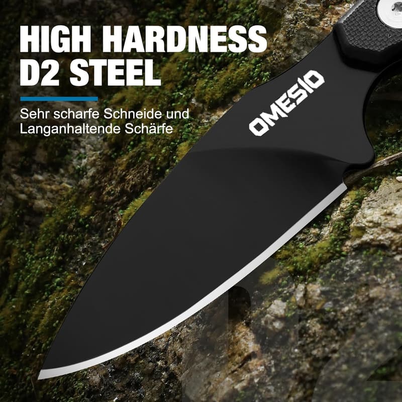 EDC Neck Knife with D2 Steel Blade and G10 Handle
