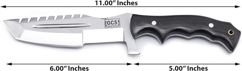 Handmade D2 Steel Hunting Knife with G10 Handle & Leather Sheath