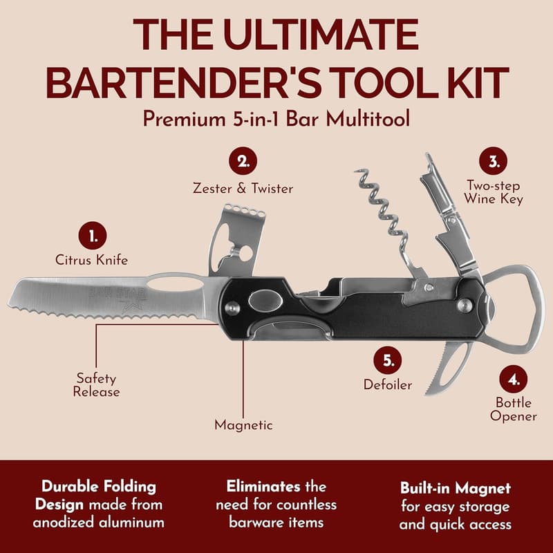 All-in-One Bar Tool Set with Magnet for Picnics and BBQs