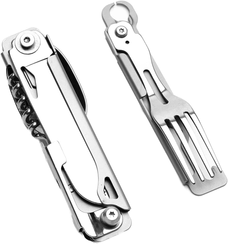 Compact 4-in-1 Stainless Steel Camping Utensil Multi-Tool