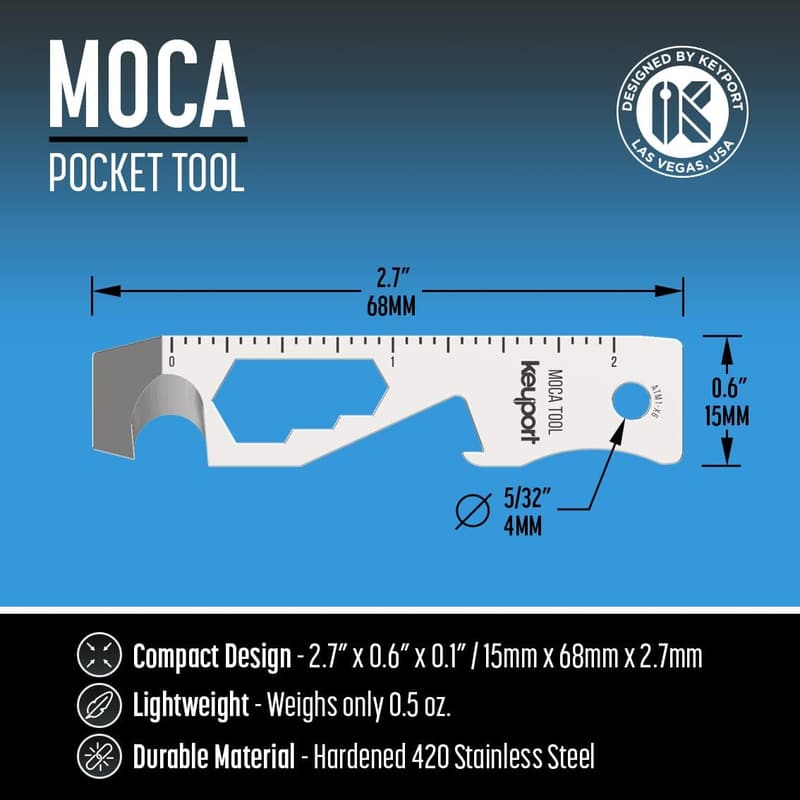 Keyport MOCA 10-in-1 Stainless Steel Keychain Multitool