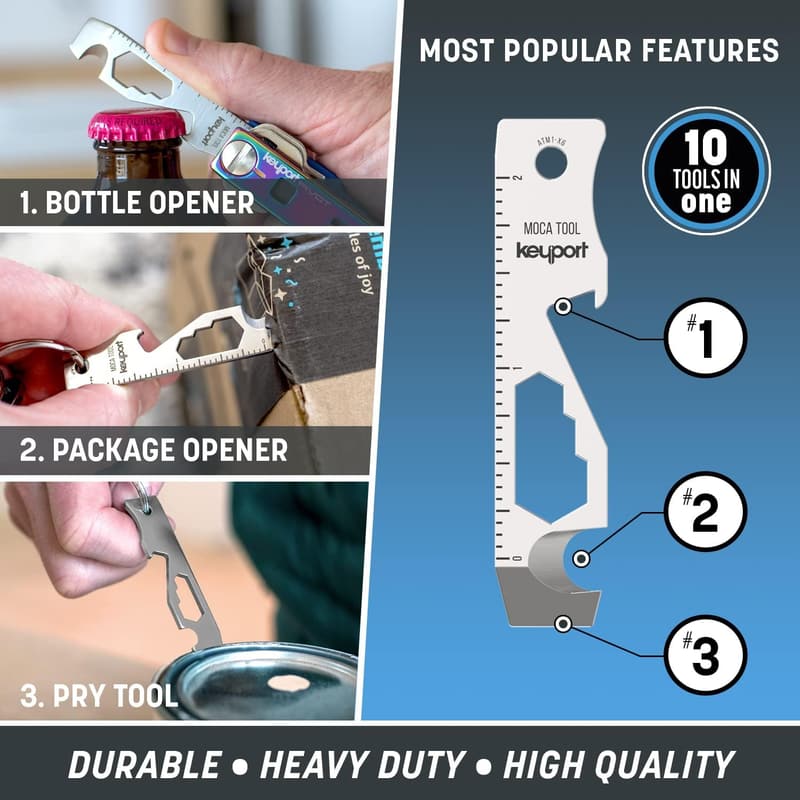 Keyport MOCA 10-in-1 Stainless Steel Keychain Multitool