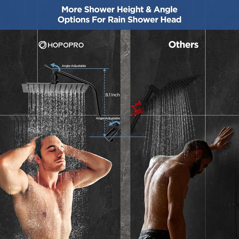 All-Metal Rainfall Shower Head Combo with Handheld Spray, Black