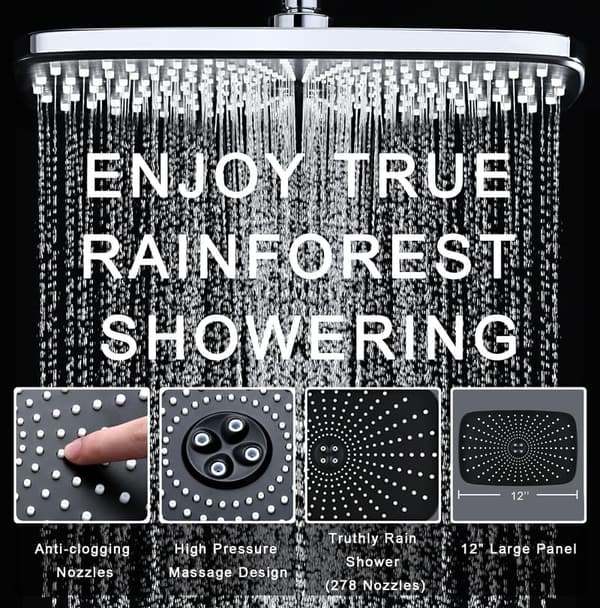 High-Pressure Dual Shower Head with Handheld Spray and Magnetic Docking