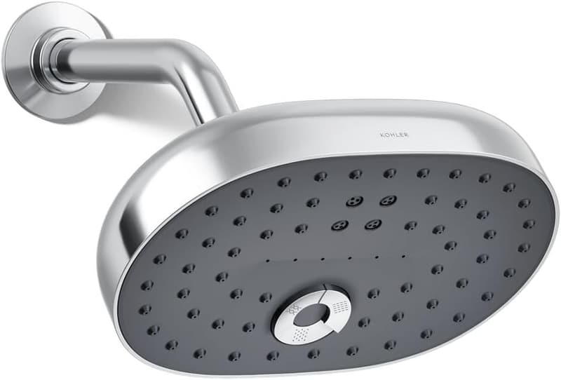 Kohler Polished Chrome Showerhead, 3 Functions, 2.5 GPM