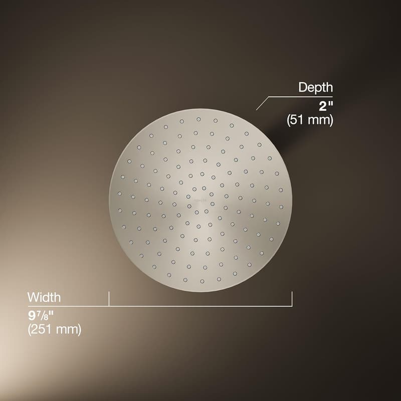 10-Inch Fixed Rain Shower Head in Brushed Nickel